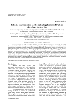 Potential pharmaceutical and biomedical applications of Diatoms