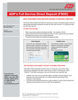 ADP`s Full Service Direct Deposit (FSDD)