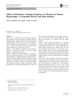 Effects of Resistance Training Frequency on