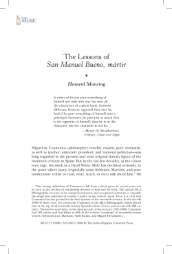 The Lessons of San Manuel Bueno, m&aacute;rtir