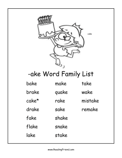 AKE Word Family Worksheets
