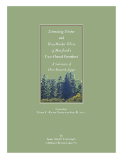Estimating Timber and Non-market Values Of Maryland`s State