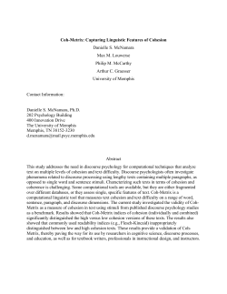 Coh-Metrix: Capturing Linguistic Features of Cohesion