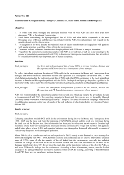 Partner 013: GEOLOGICAL SURVEY, Sarajevo, Bosnia and