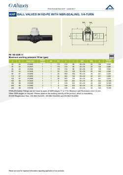 khp ball valves in hd-pe with nbr-sealing, 1/4-turn