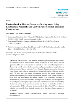Electrochemical Glucose Sensors—Developments Using