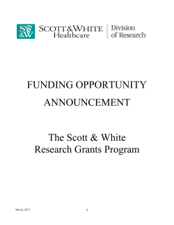 FUNDING OPPORTUNITY ANNOUNCEMENT The Scott