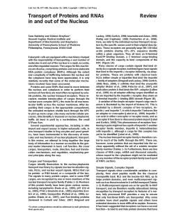 Transport of Proteins and RNAs Review in and out of the Nucleus
