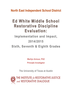 Ed White Middle School Restorative Discipline Evaluation: