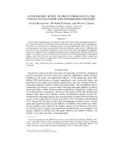 ECONOMETRIC MODEL OF PRICE FORMATION IN THE UNITED
