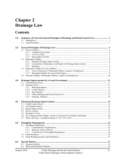 Chapter 2 Drainage Law - Urban Drainage and Flood Control District