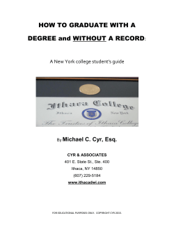 HOW TO GRADUATE WITH A DEGREE and WITHOUT A RECORD: