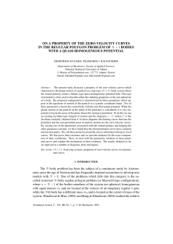 on a property of the zero-velocity curves in the regular polygon