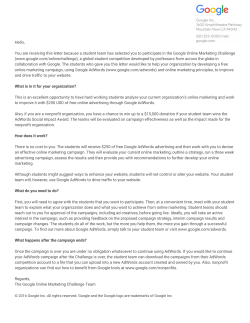 Hello, You are receiving this letter because a student