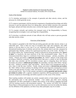 Raphael Lemkin Seminar for Genocide Prevention Global