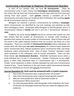 Constructing a Karyotype to Diagnose Chromosomal