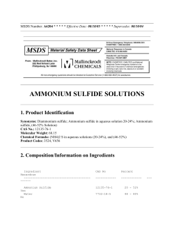 ammonium sulfide solutions