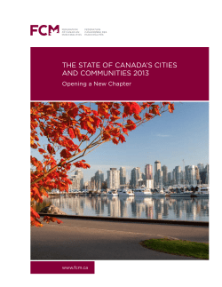The STaTe of Canada`S CiTieS and CommuniTieS 2013