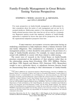 Family-Friendly Management in Great Britain: Testing