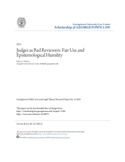 Judges as Bad Reviewers: Fair Use and Epistemological Humility