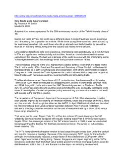 How Trade Made America Great