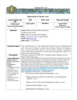 THRT 1613 Voice and Movement I - UCO