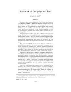 Separation of Campaign and State - Center for Competitive Politics