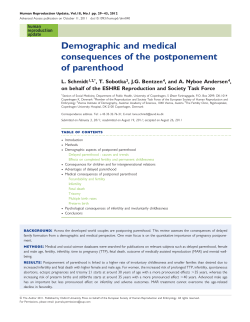 Demographic and medical consequences of the postponement of