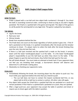 the Individual 9-Ball League Rules.