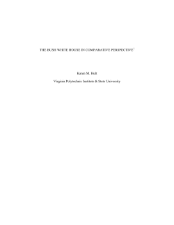 The Bush Whie House in Comparative Perspective