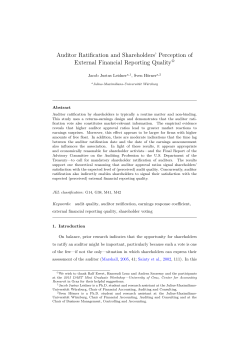 Auditor Ratification and Shareholders` Perception of External