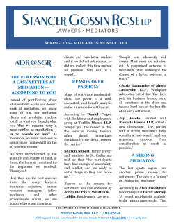 spring 2016 - Stancer, Gossin, Rose LLP