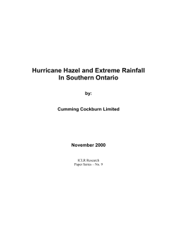 Hurricane Hazel and Extreme Rainfall In Southern Ontario