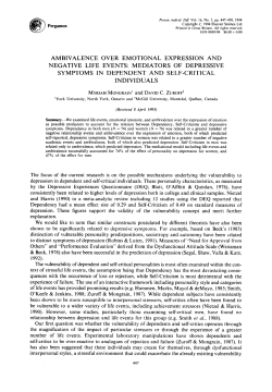 AMBIVALENCE OVER EMOTIONAL EXPRESSION AND NEGATIVE