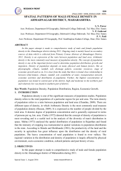spatial patterns of male-female density in