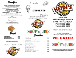 Menu - Heidi`s Brooklyn Deli