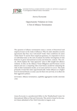 Azusa Katagiri Opportunistic Violation in Crisis: A Test of Alliance