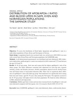 distribution of apob/apoa-1 ratio and blood lipids in sami