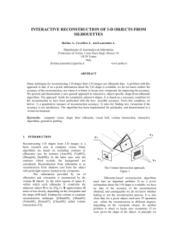 interactive reconstruction of 3 d objects from silhouettes