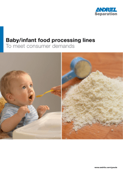 Baby/infant food processing lines to meet consumer demands