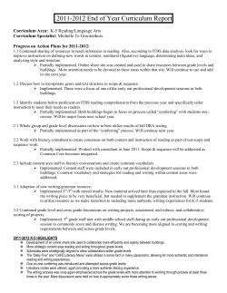 Reading/Language Arts - MOC-FV