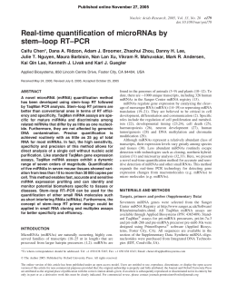 Real-time quantification of microRNAs by stem&ndash;loop RT&ndash;PCR