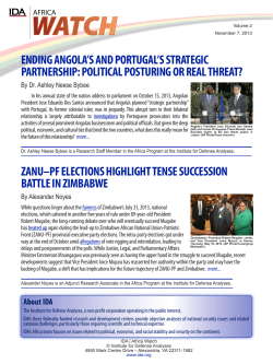 ENDING ANGOLA`S AND PORTUGAL`S STRATEGIC