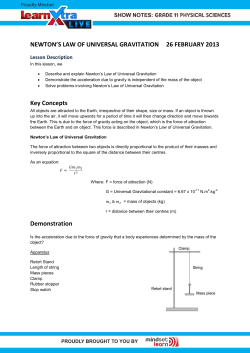 NEWTON`S LAW OF UNIVERSAL GRAVITATION 26 FEBRUARY
