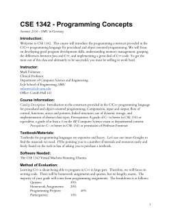 CSE 1342 - Programming Concepts