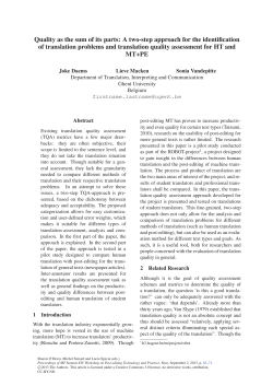 Quality as the sum of its parts: A two-step approach for - LT3