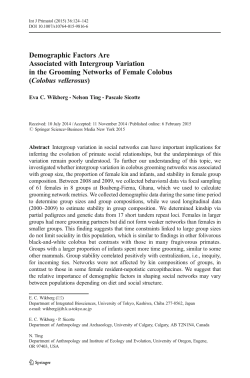 Demographic Factors Are Associated with Intergroup Variation in the