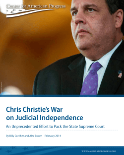 Chris Christie`s War on Judicial Independence