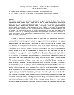 Teaching American Literature: A Journal of Theory and Practice Fall