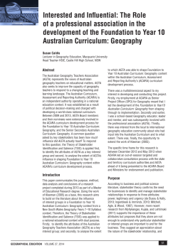 Interested and Influential - Australian Geography Teachers Association
